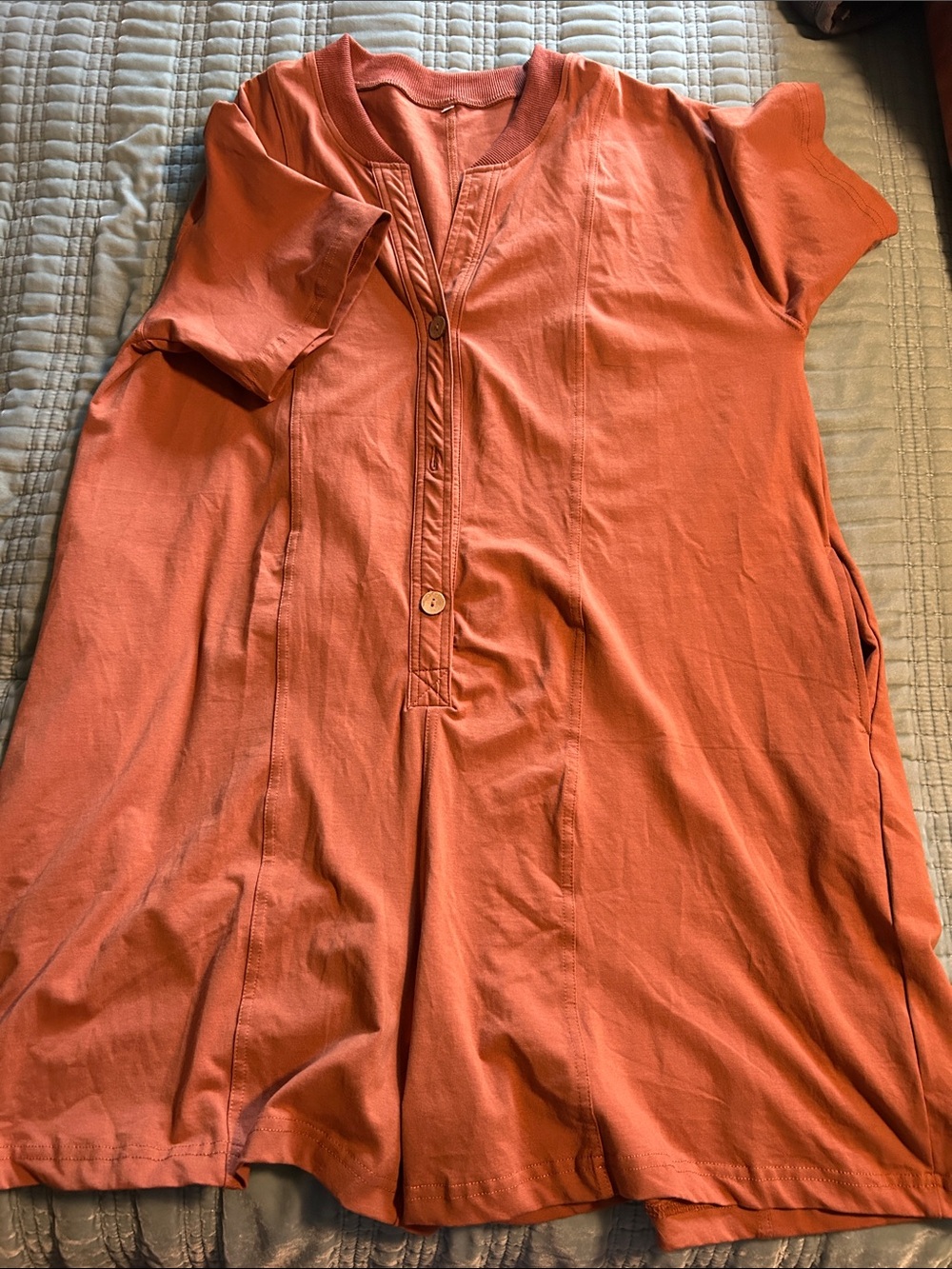 Amazon Women's Short Sleeve Tunic Dress - Rust Orange